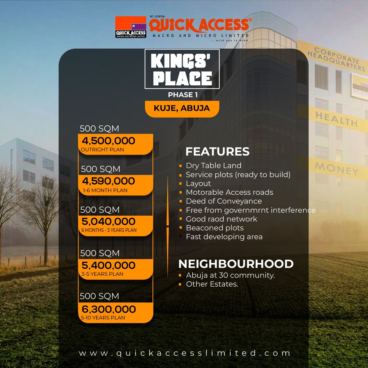 KINGS PLACE PHASE 1 PLOT 9 (500 SQM)